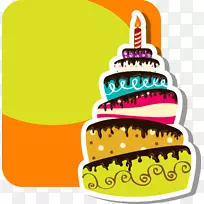 生日蛋糕贺卡派对剪贴画-生日