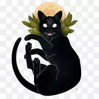 艺术猫画巫术形象-猫