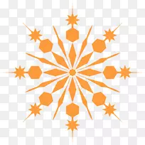 剪贴画雪花橙色图像黄色雪花