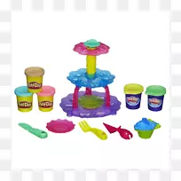 纸杯蛋糕游戏-多糖霜和糖霜面团玩具-玩具