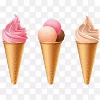 冰淇淋圆锥形冰淇淋甜点冰淇淋