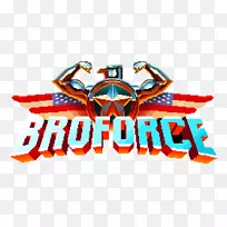 BroForce Gamerip多人游戏徽标-兰博