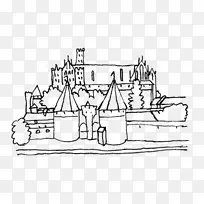 马尔博克城堡彩色书页-城堡剪贴画