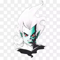 黑暗丹尼素描风扇艺术绘画插图-绘画