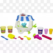 玩-Doh冰淇淋圣代车游戏套装面团冰淇淋