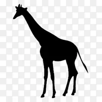 长颈鹿剪贴画曼尼轮廓图形-长颈鹿