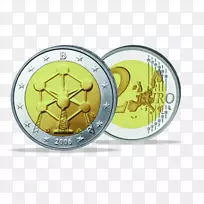 2欧元纪念币2欧元硬币莫尼加斯克欧元硬币-硬币