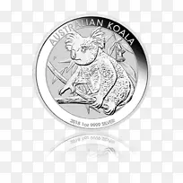 珀斯薄荷考拉银币澳元澳大利亚银考卡伯拉考拉