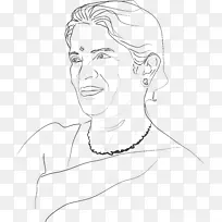 手指插图画脸颊前额女神拉克希米