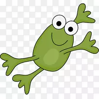 树蛙剪贴画青蛙跳跃比赛插图-青蛙