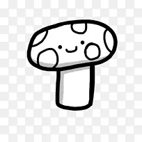 素食画食用菌素描-蘑菇