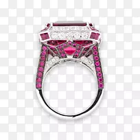 紫水晶红宝石戒指宝石-红宝石