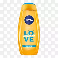 防晒霜Nivea爱情阳光沐浴露，250毫升液体-nivea标识