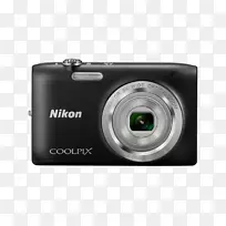 Nikon Coolpix S 2800 20.1 MP点数码相机与5x点拍相机Nikon Coolpix a 100变焦镜头Nikon Coolpix S 2800 20.1MP数码相机-银相机