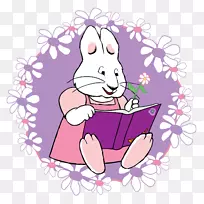 兔子剪贴画卡通插画惊喜红宝石兔