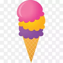 冰淇淋锥夹艺术华夫饼-冰淇淋