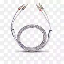 电缆扬声器电线oehlbach 2m双混两根香蕉扬声器terratec iRadio 300网络音频播放器.电缆