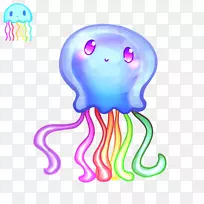 章鱼、水母、海洋无脊椎动物、剪贴画.飞碟
