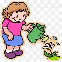 剪贴画露天植物浇水罐种子.植物