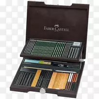 彩色铅笔画法伯城堡单色皮特木箱套装艺术铅笔
