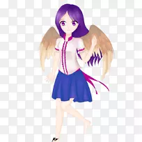 仙女长发雕像紫色02pd-小精灵