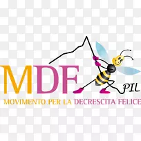 Degrowth la decrescita Felice：la qualitàdella vita non dipende dal pil momiento por el Deccimiento Feliz经济发展-MDF听诊器徽标