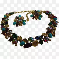 绿松石项链珠手镯-加纳什设计的莱茵石