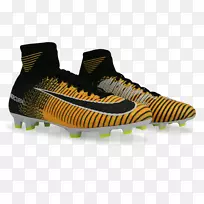 CLEAT运动鞋产品设计-反射橙色耐克足球黑白