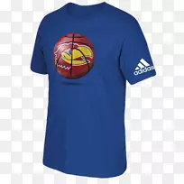 T恤，脚柜，堪萨斯州Jayhawks男子篮球，阿迪达斯-t恤