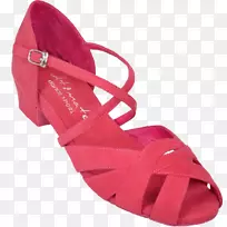 舞步-脚趾鞋翻盖-女式粉红步行鞋-11号尺码