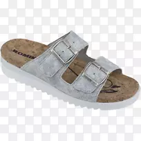 Slipper银鞋凉鞋Ibiza-妇女用银亮片拖鞋