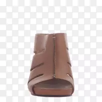 产品设计女性皮鞋棕色楔形鞋