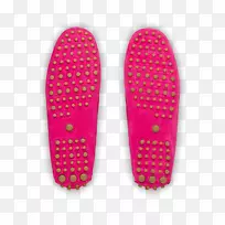 发光二极管拖鞋带条形LED灯夹具粉红色绒面革女鞋牛津鞋