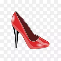 拖鞋剪贴画高跟鞋运动鞋-2014 kd鞋红色
