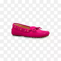 滑鞋半双凉鞋粉红色绒面革女鞋牛津鞋