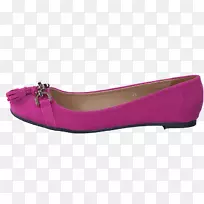 芭蕾舞平底鞋，绒面革，紫色粉红色绒面革，牛津女鞋