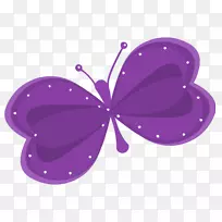 毛茸茸的蝴蝶产品设计图形紫色-围棋绿色循环蝴蝶