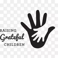 在题为“世界感恩儿童品牌-儿童”的标志中培养感恩的孩子