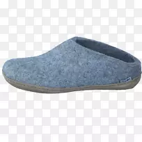 拖鞋产品设计女性用蓝色中跟鞋