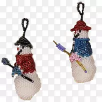 圣诞耳环圣诞装饰品-花式雪人剪影