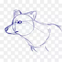 素描食肉动物插图画耳朵-不可能的狼动画