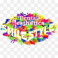 剪贴画人体行为插画线-微笑设计牙科标志设计理念