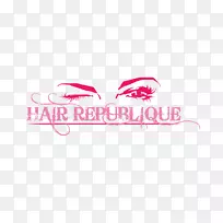 徽标品牌字体线粉色m-时尚发型标识设计理念