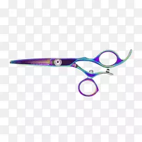 眼镜产品设计剪刀紫色头发-三重彩虹钛项链