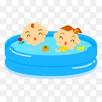 水遊び插图婴儿游戏-儿童