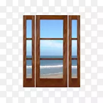 窗产品设计硬木画框透明玻璃门