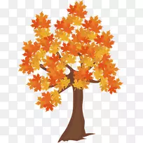 剪贴画秋天枫树形象开放部分-秋天