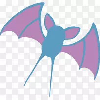 神奇宝贝x和y Zubat Pokémon Go球棒飞行的蝙蝠画人