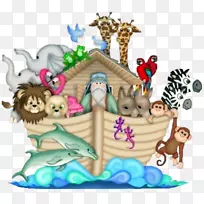 墙上贴有壁画的托儿所诺亚方舟儿童