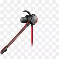 游戏耳机浸入带麦克风的gh10游戏耳机msi mauami0594红色耳机-麦克风
